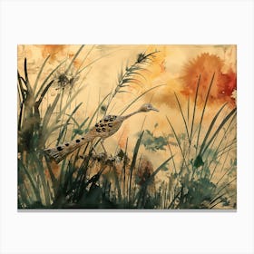 Bird In The Grass 1 Canvas Print