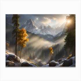 Sunrise In The Mountains Canvas Print