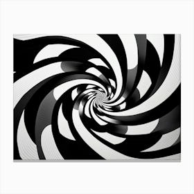 Oscillation Abstract Black And White 2 Canvas Print