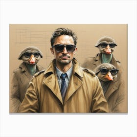 Man In A Trenchcoat Canvas Print