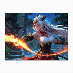 Female Character In A Game Canvas Print