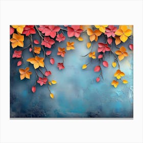 Elegant Colorful With Vibrant Flower Hanging Branches 3 Canvas Print