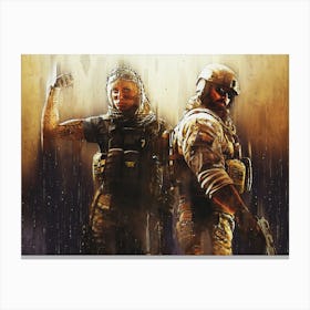 Blackbeard And Valkyrie Rainbow Six Siege Operation Dust Line Canvas Print