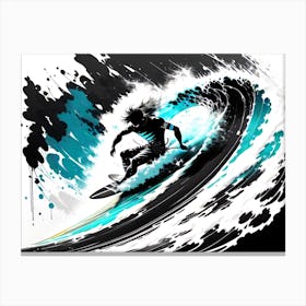 Surfer In A Wave 1 Canvas Print