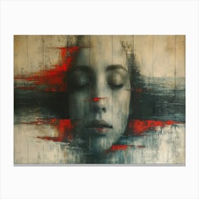 Temporal Resonances: A Conceptual Art Collection. Woman'S Face 3 Canvas Print