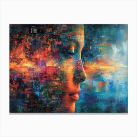 Digital Fusion: Human and Virtual Realms - A Neo-Surrealist Collection. Abstract Canvas Print Canvas Print