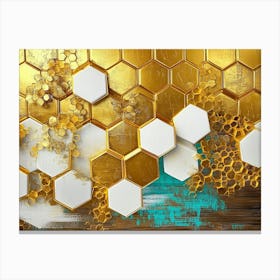 Gold Honeycombs 1 Canvas Print