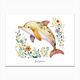 Little Floral Dolphin 1 Poster Canvas Print