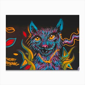 Cat With A Rainbow Canvas Print