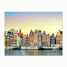 Amsterdam Buildings At Sunrise Canvas Print