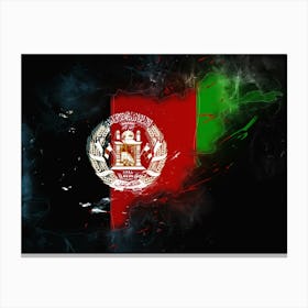 Flag Of Afghanistan Country Canvas Print