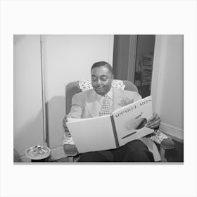 The Best Dressed In Chicago, Illinois, Spends An Evening Reading By Russell Lee Canvas Print