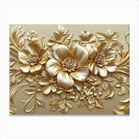 Gold Flowers 49 Canvas Print