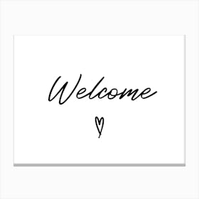 Welcome Typography Canvas Print