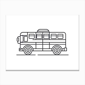 Bus Line Icon Vector Illustration Canvas Print