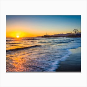Sunset Over The Santa Monica Pier Canvas Print