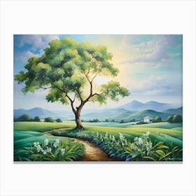 Tree In The Field 1 Canvas Print