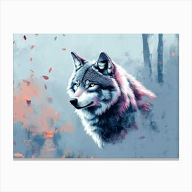 Fantasy Illustration Of A Wild Animal Wolf 2 Canvas Print