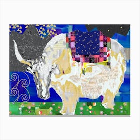 Indian Cow Collage Canvas Print