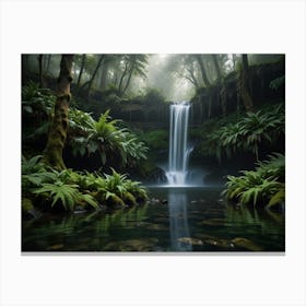 Waterfall In The Forest 8 Canvas Print