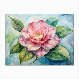 Watercolor Of A Pink Flower Canvas Print