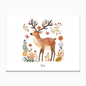 Little Floral Elk 2 Poster Canvas Print