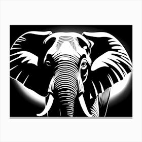 Elephant Silhouette Vector, 1365 Canvas Print