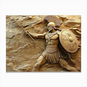 3d Ancient Spartan Warrior Greek Canvas Print