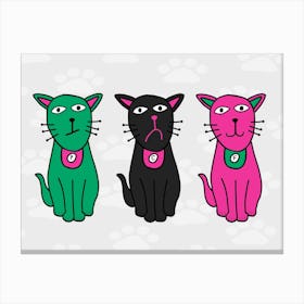 Three Cats Canvas Print