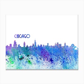 Chicago Illinois Skyline Splash Canvas Print