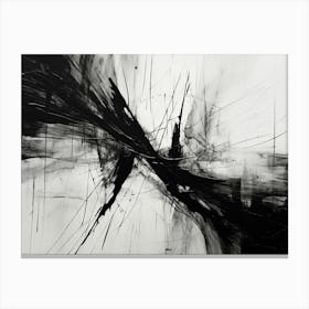 Invisible Threads Abstract Black And White 3 Canvas Print