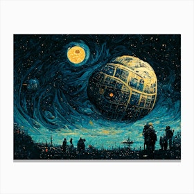 Death Star Starry Night Canvas Print