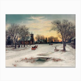 Winter Vintage Scene Canvas Print