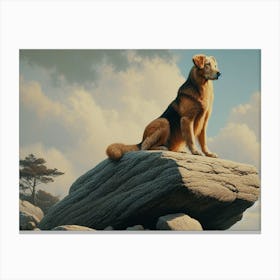 Dog On Top Canvas Print