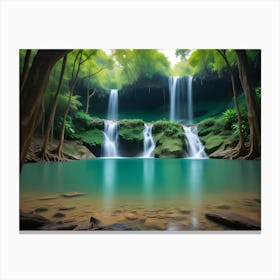 Waterfall In The Forest 1 Canvas Print