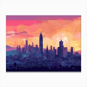 Barcelona Skyline 2 Canvas Print
