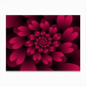 Red Floral Satin Wallpaper Canvas Print