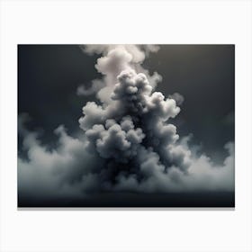 Abstract White Smoke Cloud On A Black Background Canvas Print