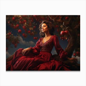 Upscaled A Woman Sitting Under Apple Trees Posing In The Sky In Th 08675e48 0e8e 4e91 98e3 97387800b84d Canvas Print