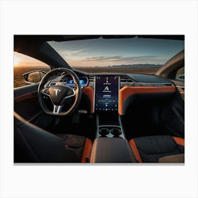 Interior Of Tesla Model S 1 Canvas Print
