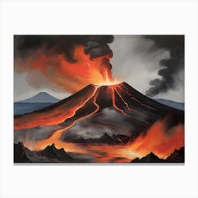Erupting Volcano Canvas Print