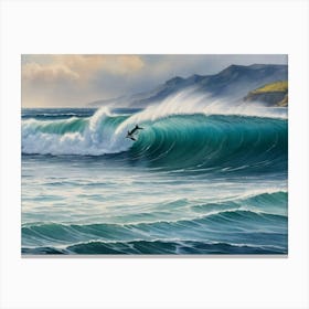 Surfer Riding A Wave Toile