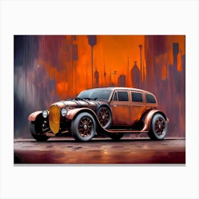 Old Car In The City Canvas Print