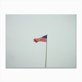 American Flag On Top Of The Us Embassy In Berlin On A Winter Day Canvas Print