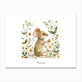 Little Floral Mouse 2 Poster Canvas Print