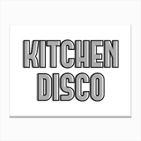 Kitchen Disco Grey and Black Canvas Print