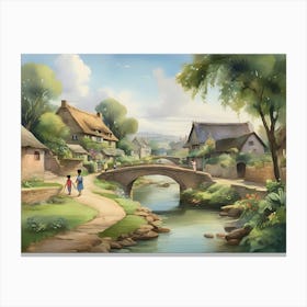 Disney Village paintings art print Canvas Print