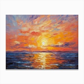 Sunset Over The Sea 4 Canvas Print