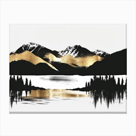 Gold And Black Mountains 15 Canvas Print