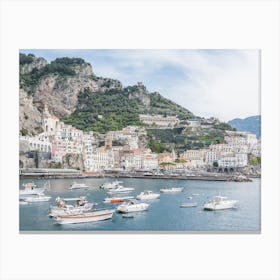 Boats At The Amalfi Coast Canvas Print